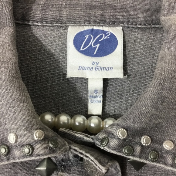 Diane Gilman Grey Denim Jacket, S - Picture 2 of 5